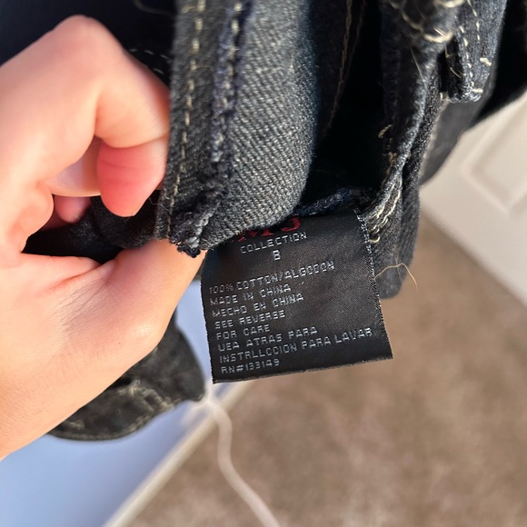 MJ Collection Black Denim Vest w Contrast Stitching - Picture 6 of 7